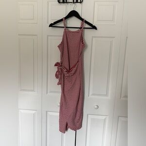 Striped Red Midi Dress